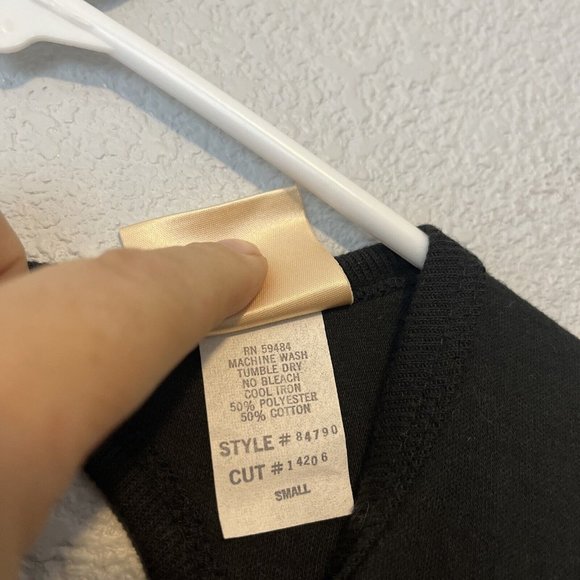 Vintage Dream Weaver Cotton Blend Black Keyhole Back Tunic Top/Dress Size Small - Picture 4 of 6